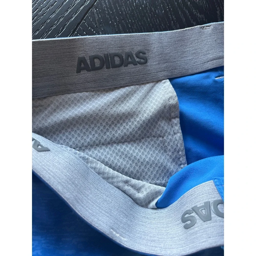 Adidas Golf Mens Blue‎ Marl Performance Shorts Size 36 Textured Flat Front